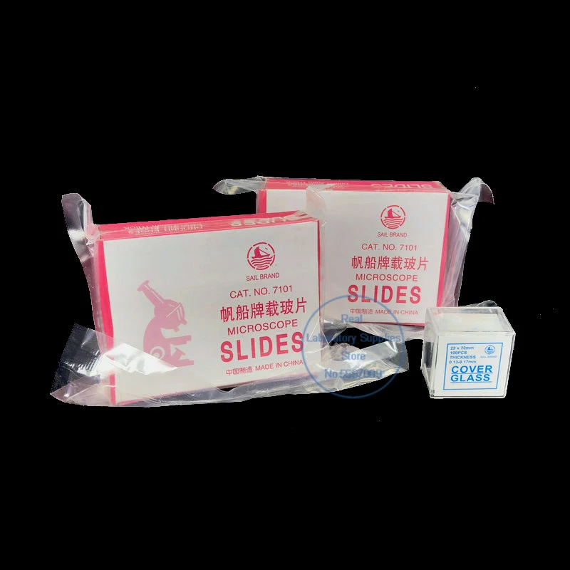 1set (2boxes Slides + 1box Cover Glass) Laboratory Glass Slide for Biological Microscope Experiment