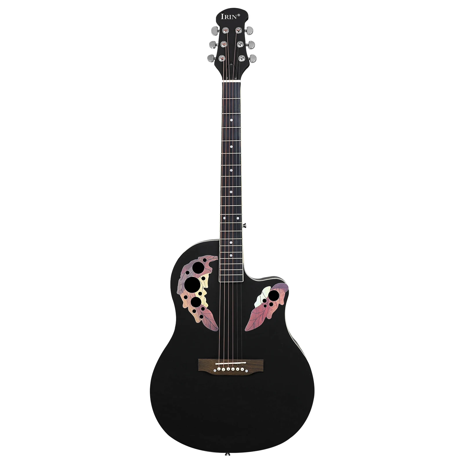 IRIN 6-String Folk Guitar Spruce Panel Acoustic Folk Guitar ABS Back & Sides with Guitar Bag for Teaching Performing Beginners