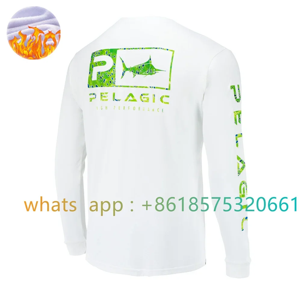 

Pelagic Fishing Shirt Men Winter Outdoor Thermal Fleece Fishing Clothing Long Sleeve Fishing Clothing Anti-UV Fishing Shirt NEW
