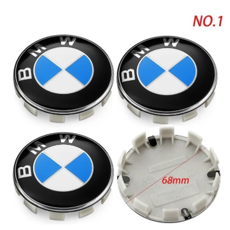 4pcs BMW Wheel Center Caps Emblem 68mm BMW Rim Center Hub Caps for All Models with BMW Wheels Logo Blue & White