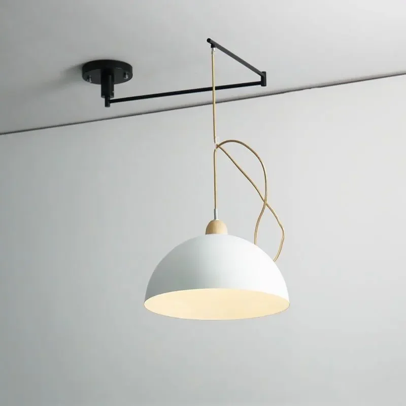

Nordic Portable Restaurant Pendent Light Modern Bauhaus Rocker Arm Telescopic Dining Table Kitchen Japanese Bedside Droplight