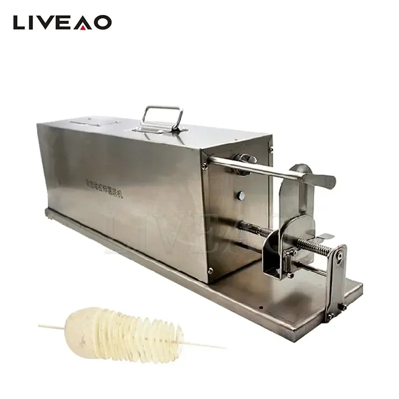 Electric Potato Tower Maker Korean Twister Potato Machine Tornado Potato Cutter Slicer Rotary Microtome