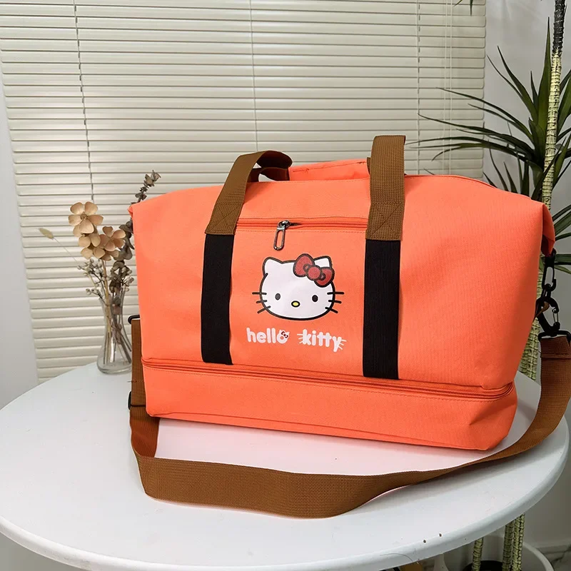 حقيبة Hellokittys Downhill Bag Sanrios حقيبة سفر بكتف واحد لطيفة ذات سعة كبيرة للغاية حقيبة كروس للياقة البدنية المحمولة