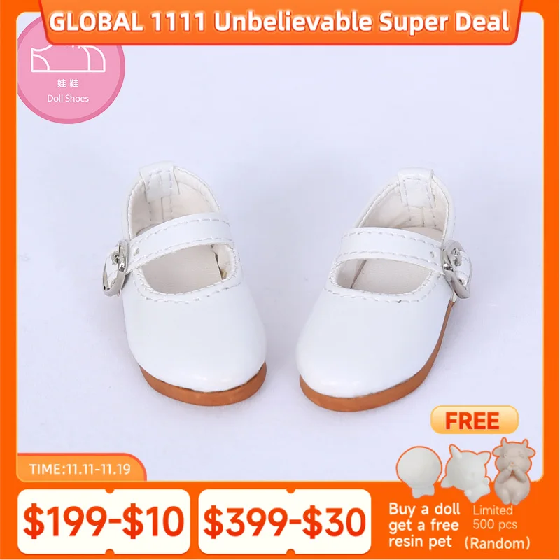 

Shoes For Doll BJD 1 pair 6.2cm PU Leather Fashion Mini Toy Lace Canvas Shoes 1/4 Doll for Fairyland Luts Doll Accessories luo