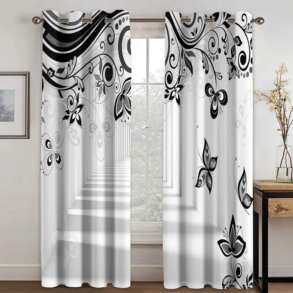 Free Shiping Simple Ring Shape Modern 2Pieces Shading Window Curtain for Living Room Bedroom Home Decor Drapes