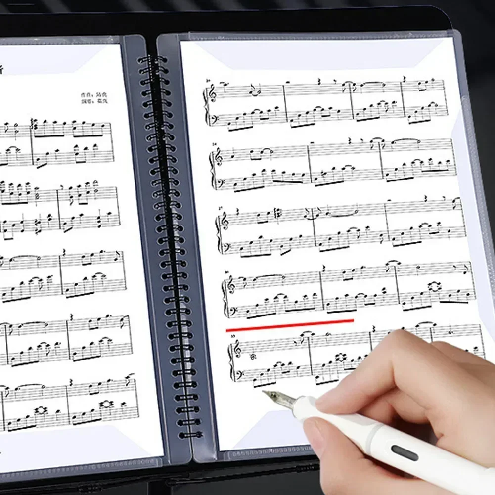 Elastyczny 40-stronicowy folder na nuty fortepianowe A4 Książka muzyczna Klips na nuty Folder na nuty Arkusze papieru fortepianowego Segregator na nuty do ćwiczeń