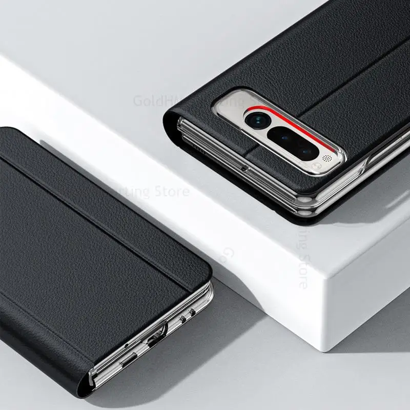 For Google Pixel Fold Magnetic Flip Kickstand Leather Phone Case For Pixel Fold G9FPL Book Stand Shockproof Cover For Pixel Fold