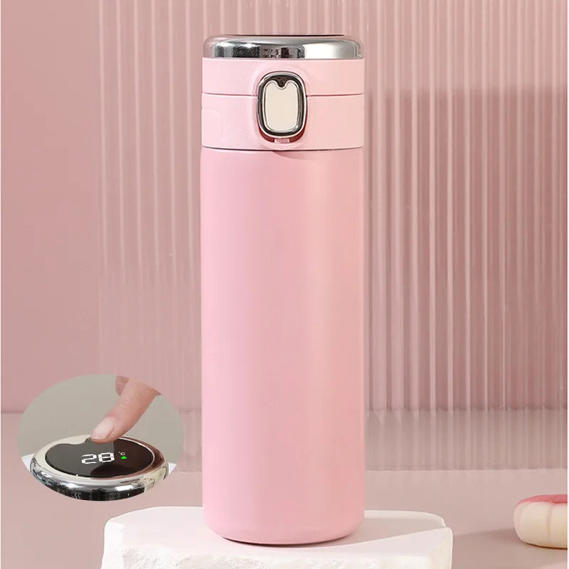 نموذج جديد كوب ماء للفتيات ذو مظهر بسيط وأنيق، كوب معزول ذكي، كوب كذاب محمول من الفولاذ المقاوم للصدأ