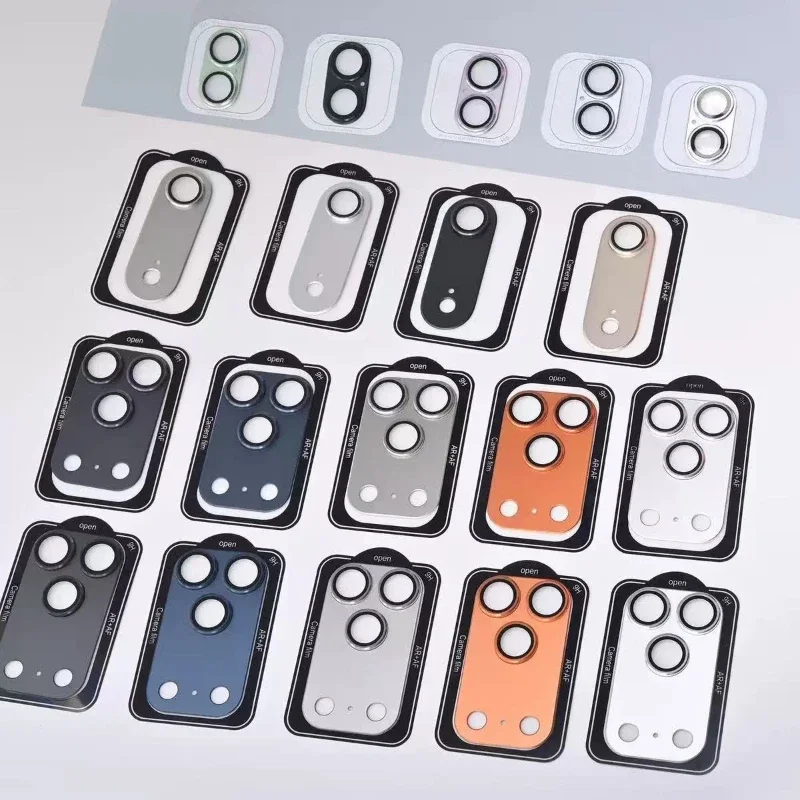 

3D металлическое кольцо, защита объектива камеры для IPhone 17 Pro 17 Pro Max, защитное стекло камеры, полное покрытие, крышка