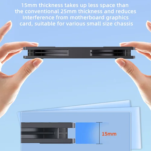 Imagen 2 del producto TEUCER UT-12015 ventilador con cubierta de PC ventilador de refrigeración ultrafino de 120mm 15mm de espesor 4 pines PWM 800-2400RPM ventilador de refrigeración silencioso para CPU