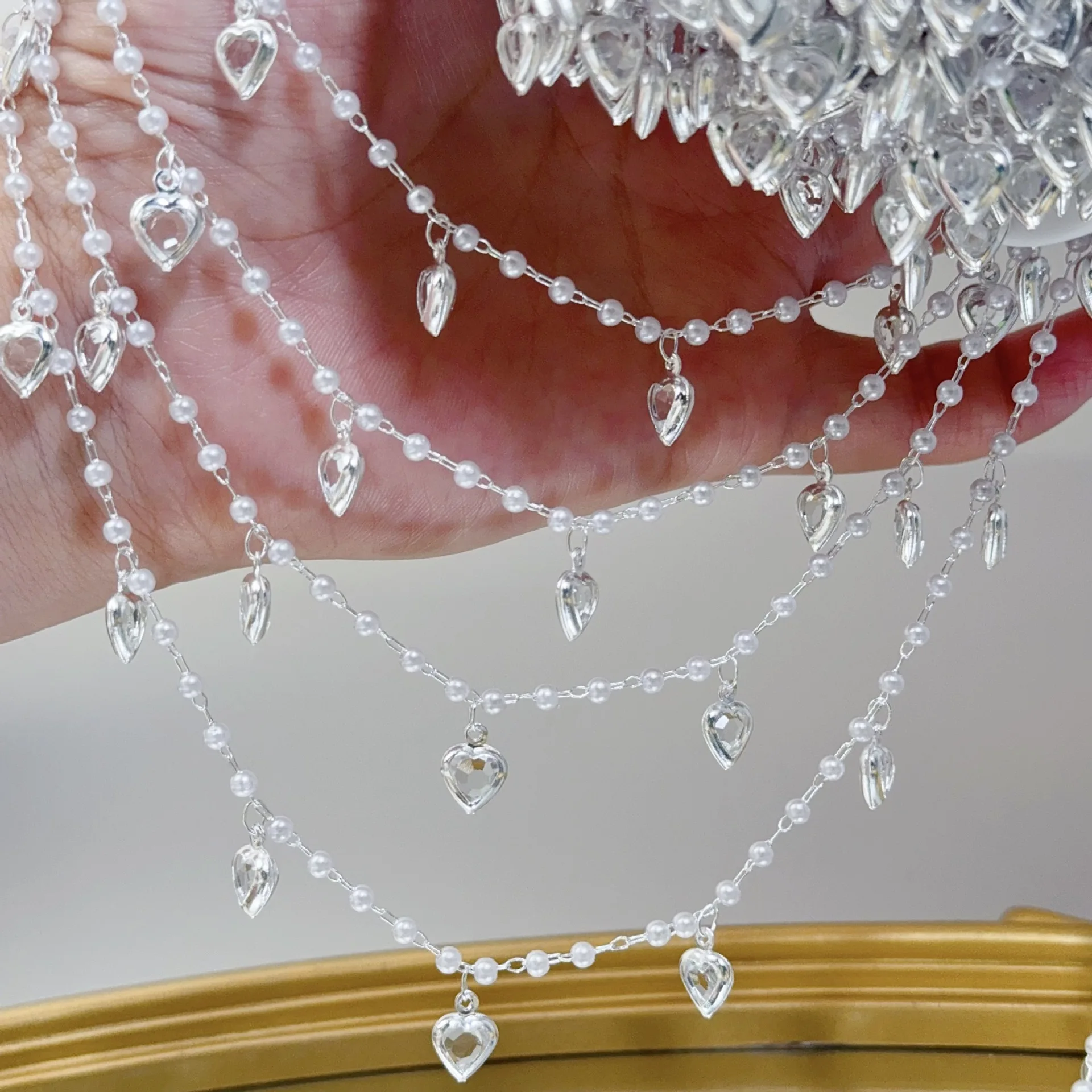 0,5 Meter/1 Meter Rosa Kristallherz-Messingkette für Schmuckherstellung 6mm Liebes-Anhänger Ketten Choker Halskette Kettenzubehör – Detail 3