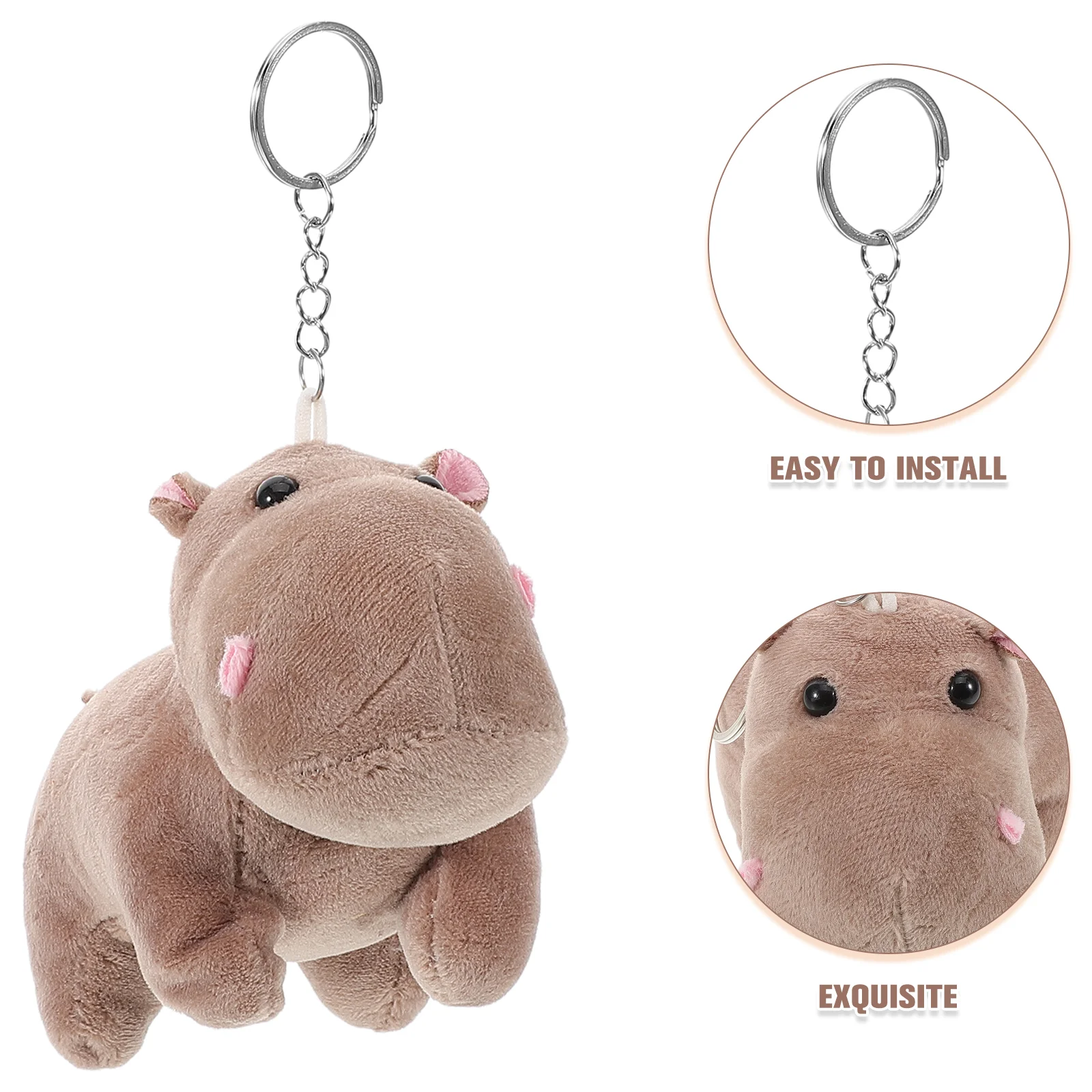 Hippo Keychain Plush Hippo Key Chain Plush Hippopotamus Keychain Animal Keyring Handbags Purse Charms Party Favors For Home