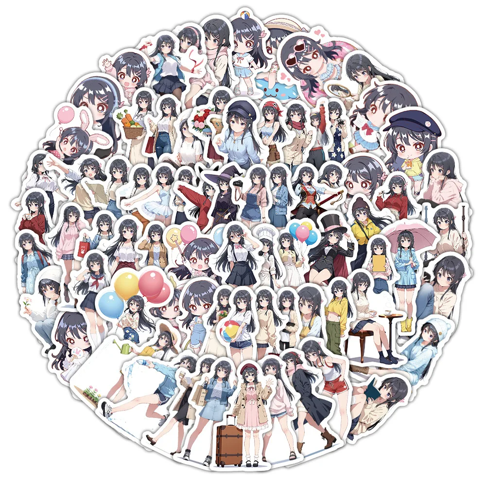 50/100 個アニメーションラスカルは妹の夢を見ないでくださいステッカー漫画落書き DIY ノートブックスーツケース電話冷蔵庫