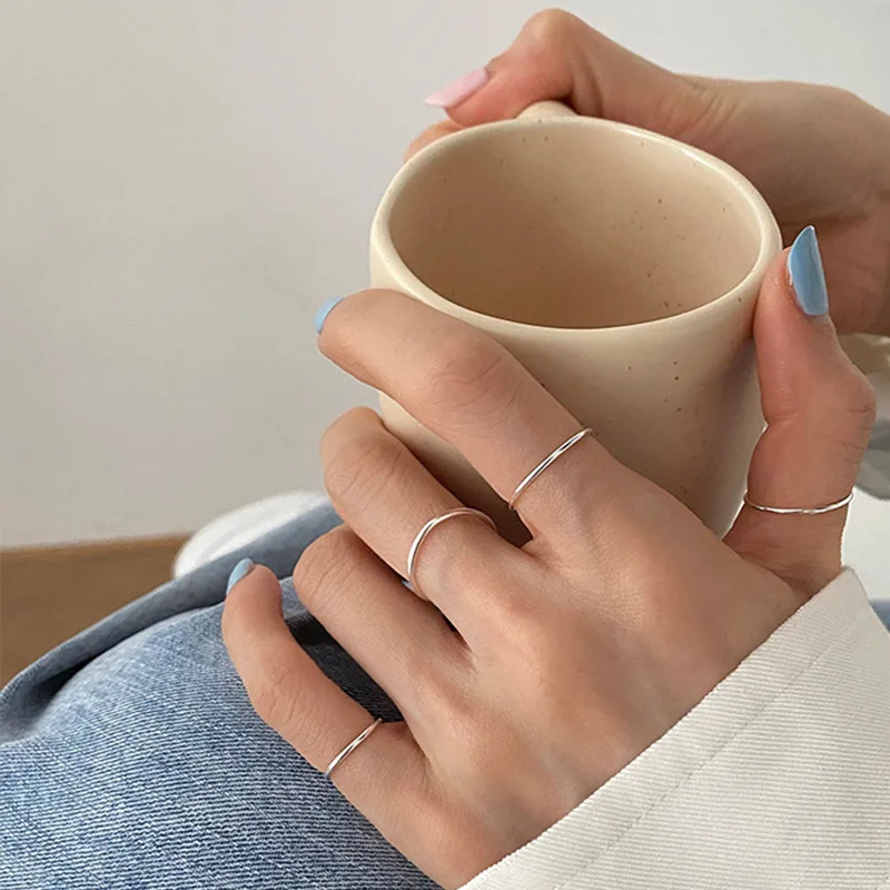 

Минималистичный набор металлических колец в корейском винтажном стиле, изящные элегантные оптовые ювелирные изделия для женщин