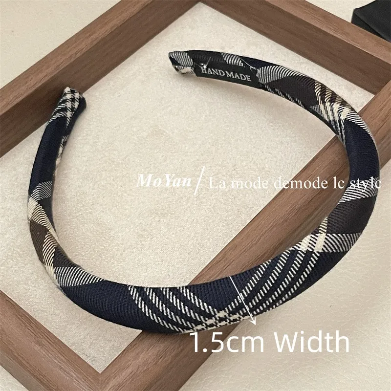 Plaid Hair Bands Academic style Academic style Headband Cotton Cloth Hair Hoops for Girls and Women Hair Accessories