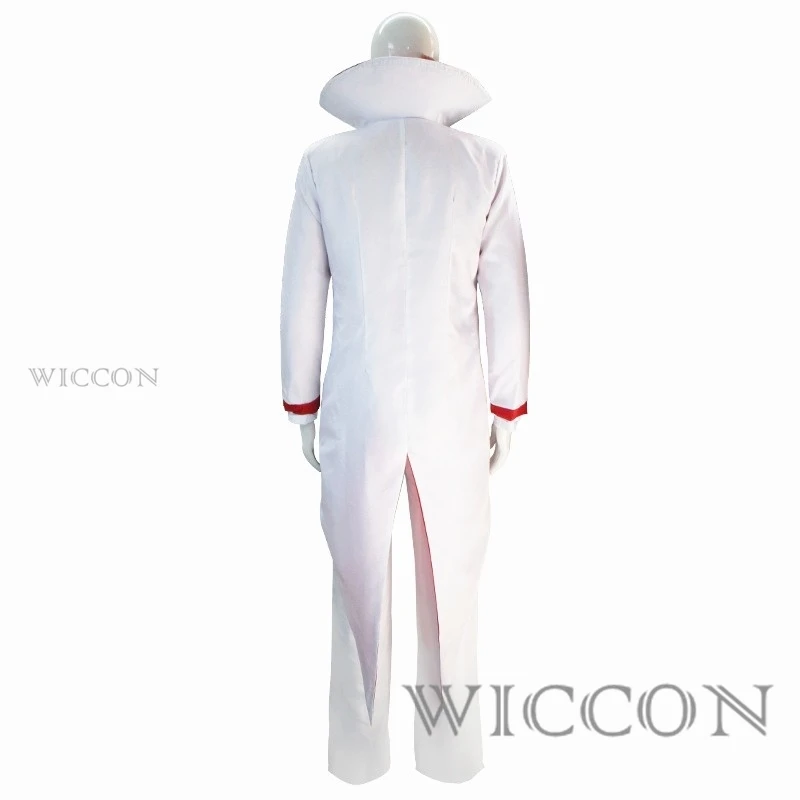 Hasbin Lucifer Cosplay Anime Hotel Morningstar Costume Cosplay Parrucca Papà Abito bianco Diavolo Inferno Festa di Halloween Costume da uomo adulto