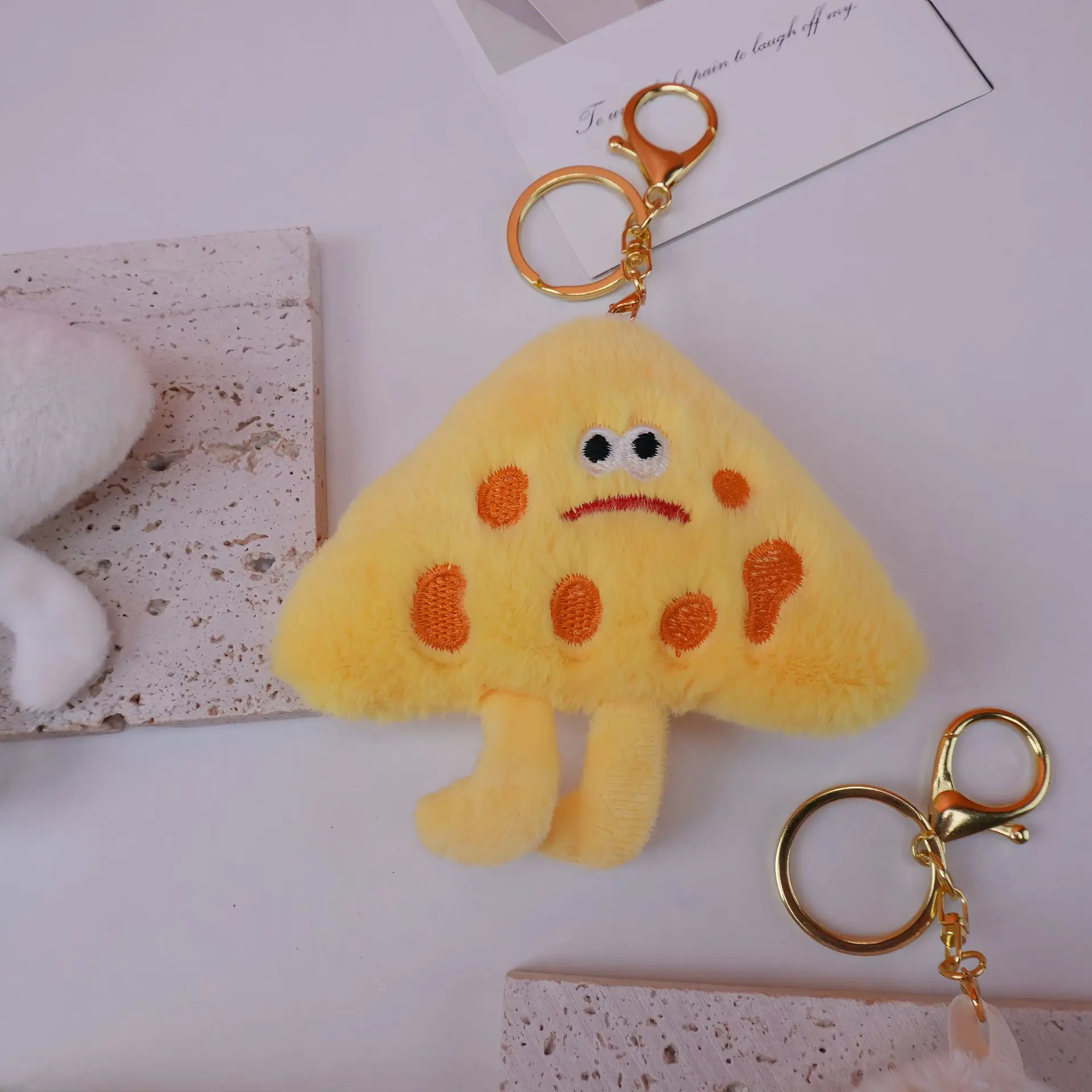 100 Pcs Cheese Plush Keychain Pendant Cute Bag Graduation Season Gifts Wholesale