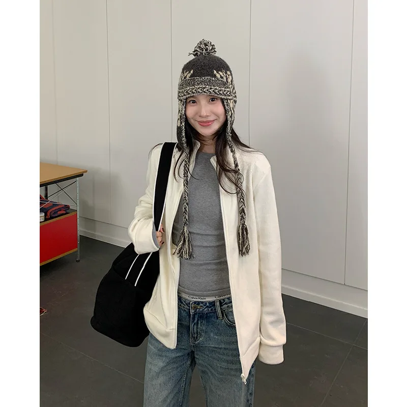 Sweat-shirt polaire sans chapeau pour femme, léger, amincissant, style Boho, vacances, voyage, confort, Mode Sudadera, abricot, fille, été