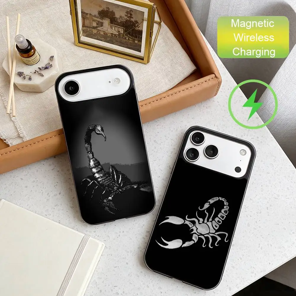 

Edgy Dark Gothic Scorpion Phone Case For iPhone17,16,15,14,13,12,Wireless charging protective case soft cover