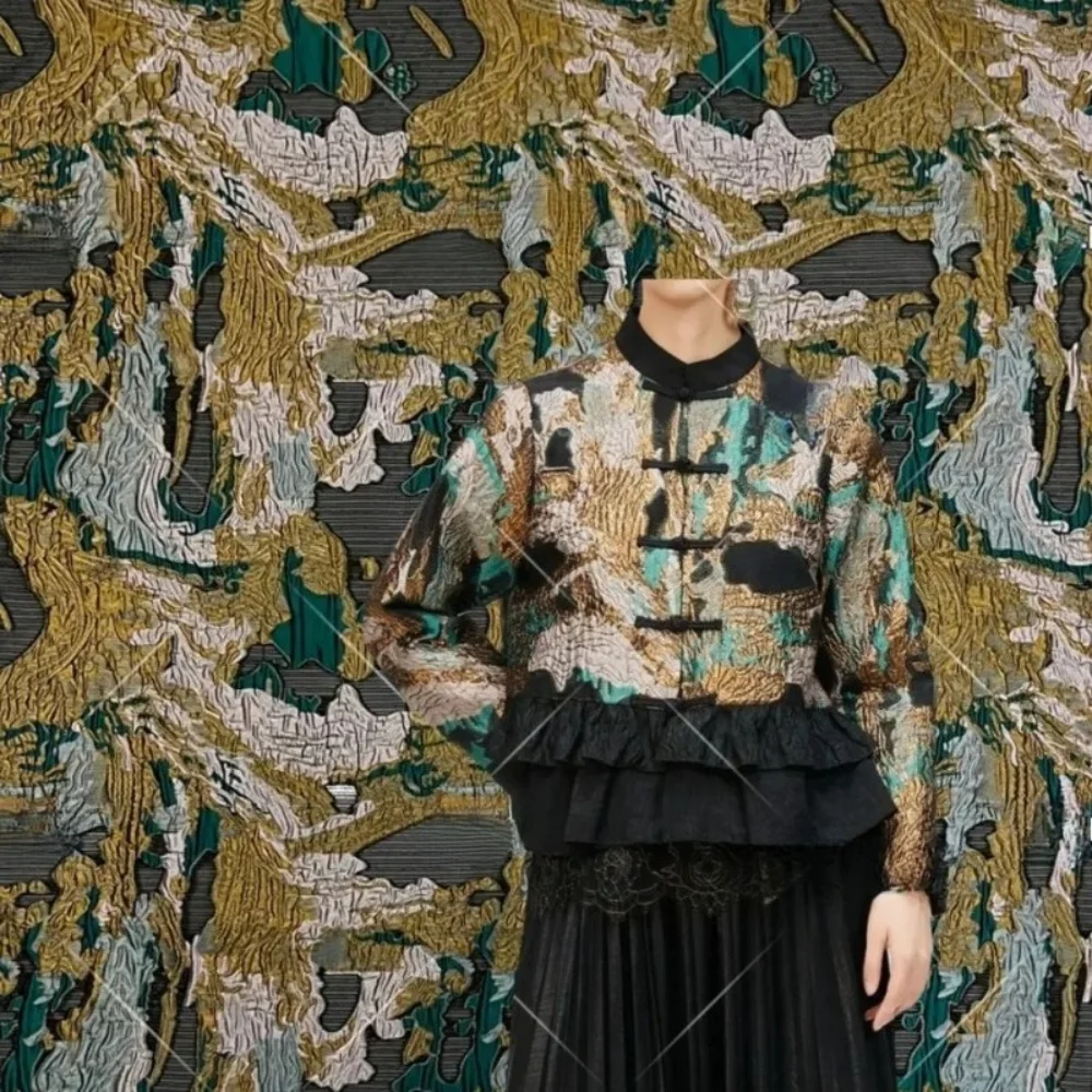 

Organza Yarn-dyed Jacquard Brocade Fabric Spring Summer Thin Diy Dress Windbreaker Coat Clothing Designer Sewing Material Cloth