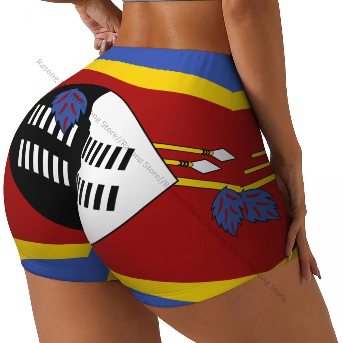 

Женские шорты для йоги Swaziland Flag, шорты для тренировок, быстросохнущие женские шорты для йоги, тренажерного зала, бега, спортивная одежда
