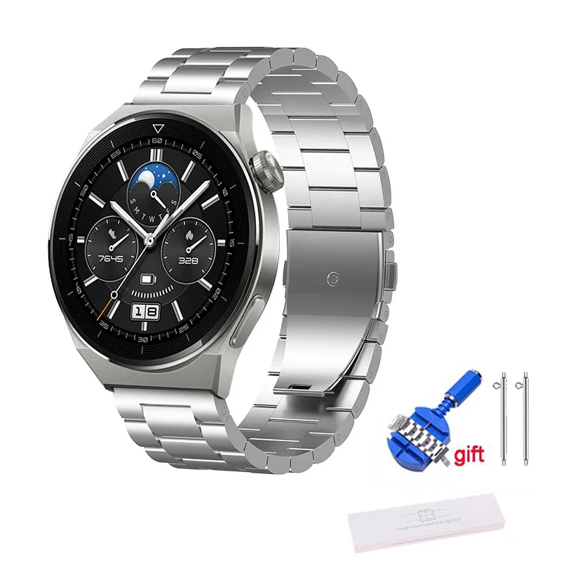 Business Strap for Huawei Watch GT3 Pro 46mm Universal 22mm Watchband Stainless Steel Wristband for GT2 Pro GT2 2e Gt Runnner