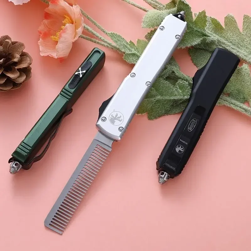 Quick Pop-up Folding Metal Comb CNC Machining Automatic Retractable Hair Comb Outdoors Portable Tools Anti-static New Tool