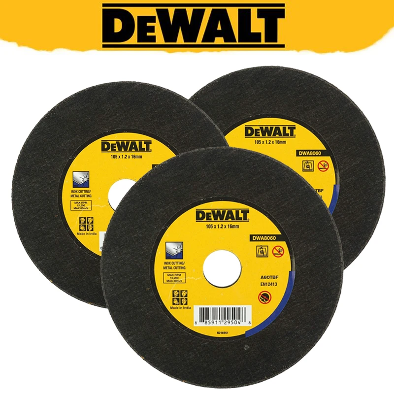 DEWALT DWA8060 Режущий диск 100 x 1,2 x 16 SS T1 для нержавеющей стали, долговечный режущий диск без заусенцев, круглый режущий диск