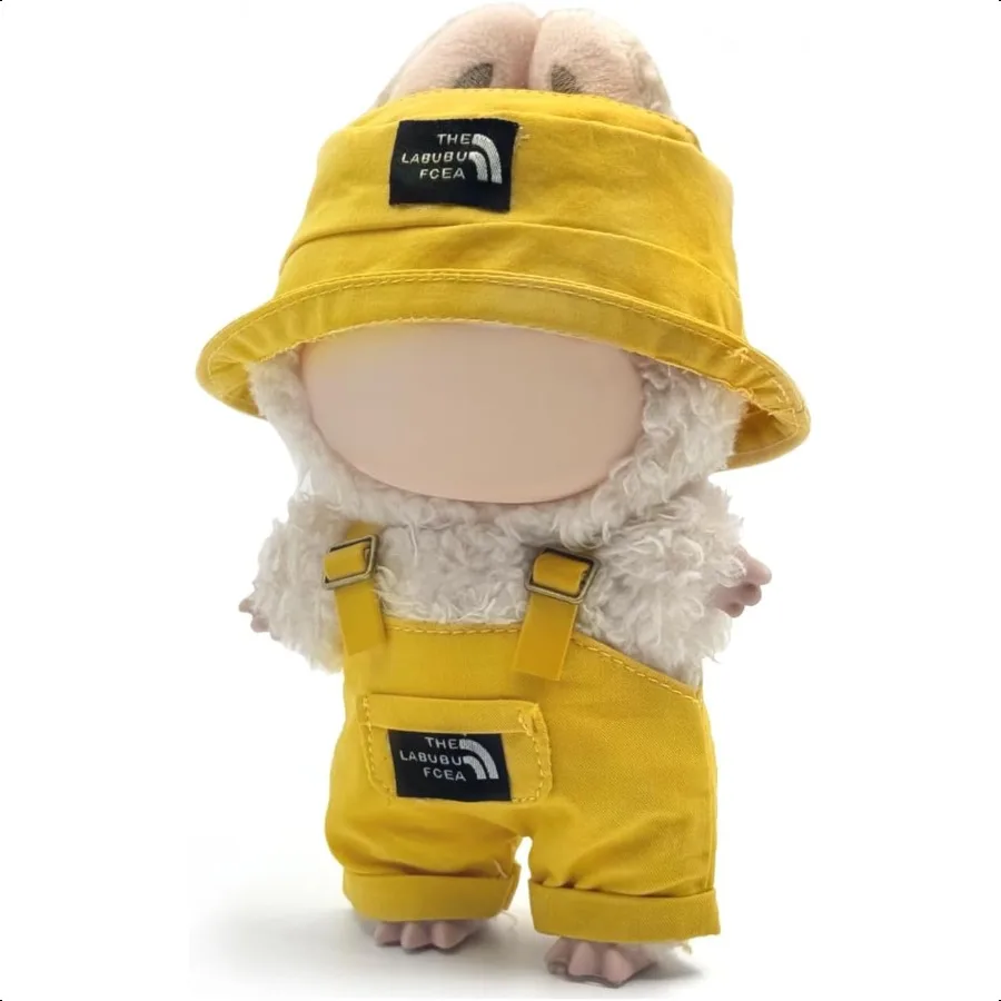 

Одежда для куклы Labubu NO, 17 см, 6,7 дюйма, кукла для Labubu, одежда Labubu, аксессуары, комбинезон, шляпа, очки, стильный уличный вырез