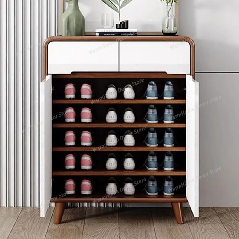 

Luxury Designer Shoe Cabinet Storage Mobile Display Living Room Entrance Hall Shoe Shelf Mobile Archivadores Home Furniture