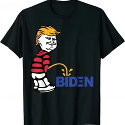 2024 summer tops Trump Peeing Pissing Pee On Biden - Anti Joe Biden Men T-Shirt For Real Patriot Anime Shirts