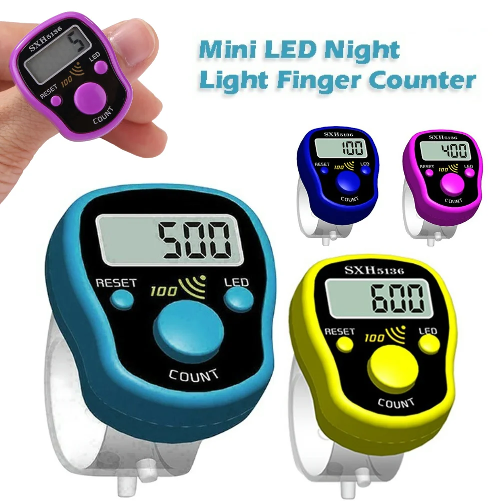 

Маркер стежков, счетчик рядов пальцев, ЖК-цифровой дисплей со светом, профессиональный прибор для счетчика пения Будды