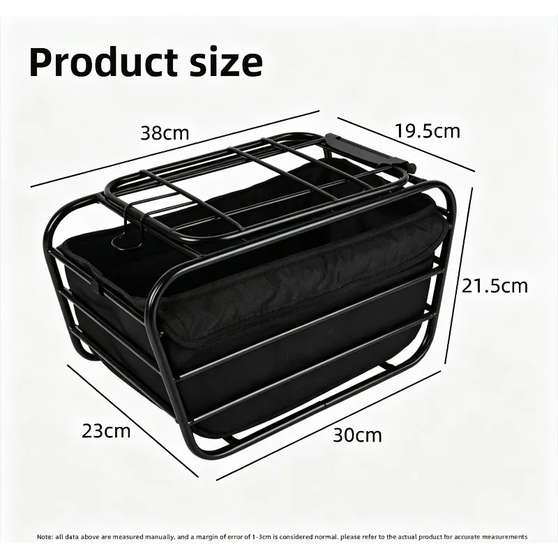 Metal Bike Rear Basket Dog Pet Carrier Bicycle Rear Seat Rack Universal Mountain Bike Grocery Storage Cargo Frame Bike Basket