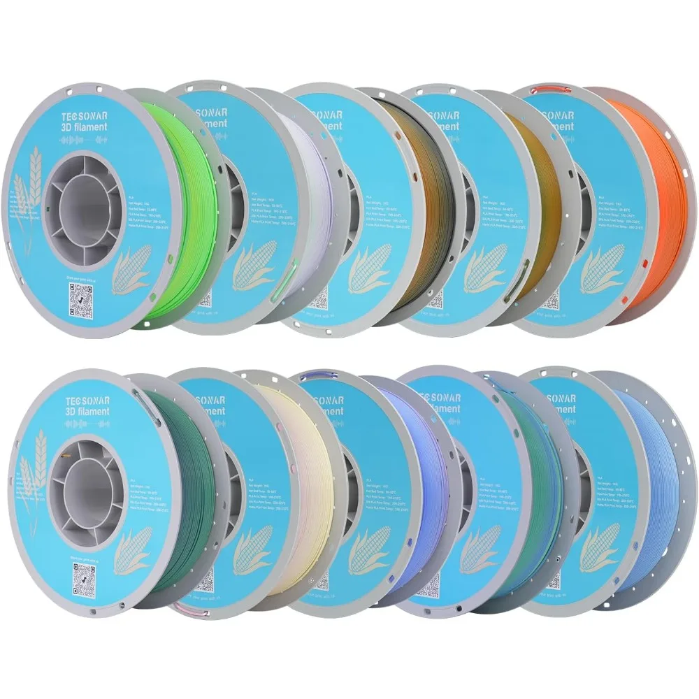 

Matte Rainbow PLA 3D Printer Filament, 10 Rolls,1KG Spool(2.2lbs) 1.75mm 3D Printing Multicolor Gradient Filament Bundle