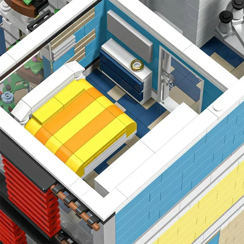 Street View Modell Moc Bausteine Ecke Café Und Haustiere Shop Und Haus Technologie Modulare Blöcke Geschenke Spielzeug DIY Sets Montage