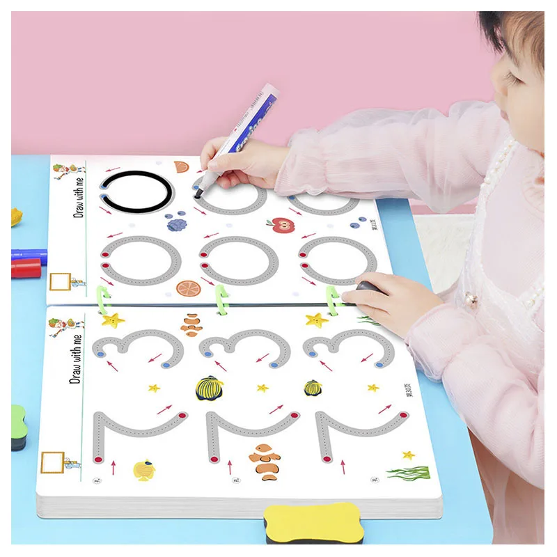 Kinder Montessori Zeichnung Spielzeug Stift Kontrolle Training Farbe Form Mathe Match Spiel Set Kleinkind lernen Lernspiel zeug für Kinder