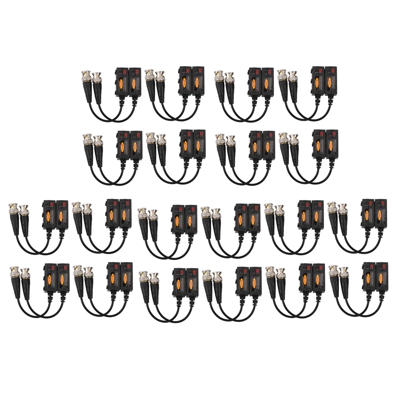 

1080P AHD/HD-CVI/TVI/CVBS Passive HD Video Balun Transmitter 20 Pairs (UTP Up To 350M-600M)