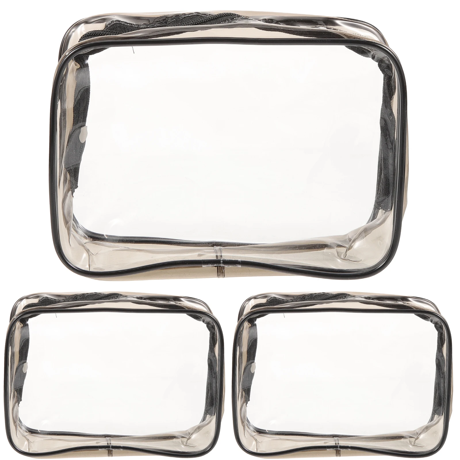 

3Pcs Wash Toiletry Clear Makeup Bags With Zipper Zipper Waterproof Clear Travel PVC Makeup Pouch Personal Storage