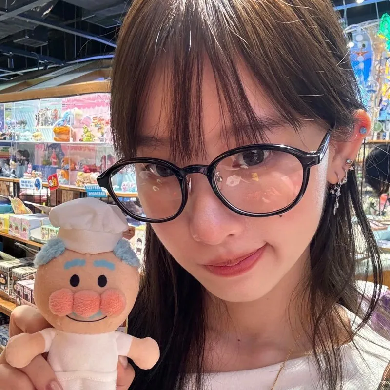 كوريا الخفيفة المضادة للضوء الأزرق نظارات النساء لا ماكياج عادي نظارات الرجال المتناقضة لطيف نظارات الكمبيوتر الزخرفية #1