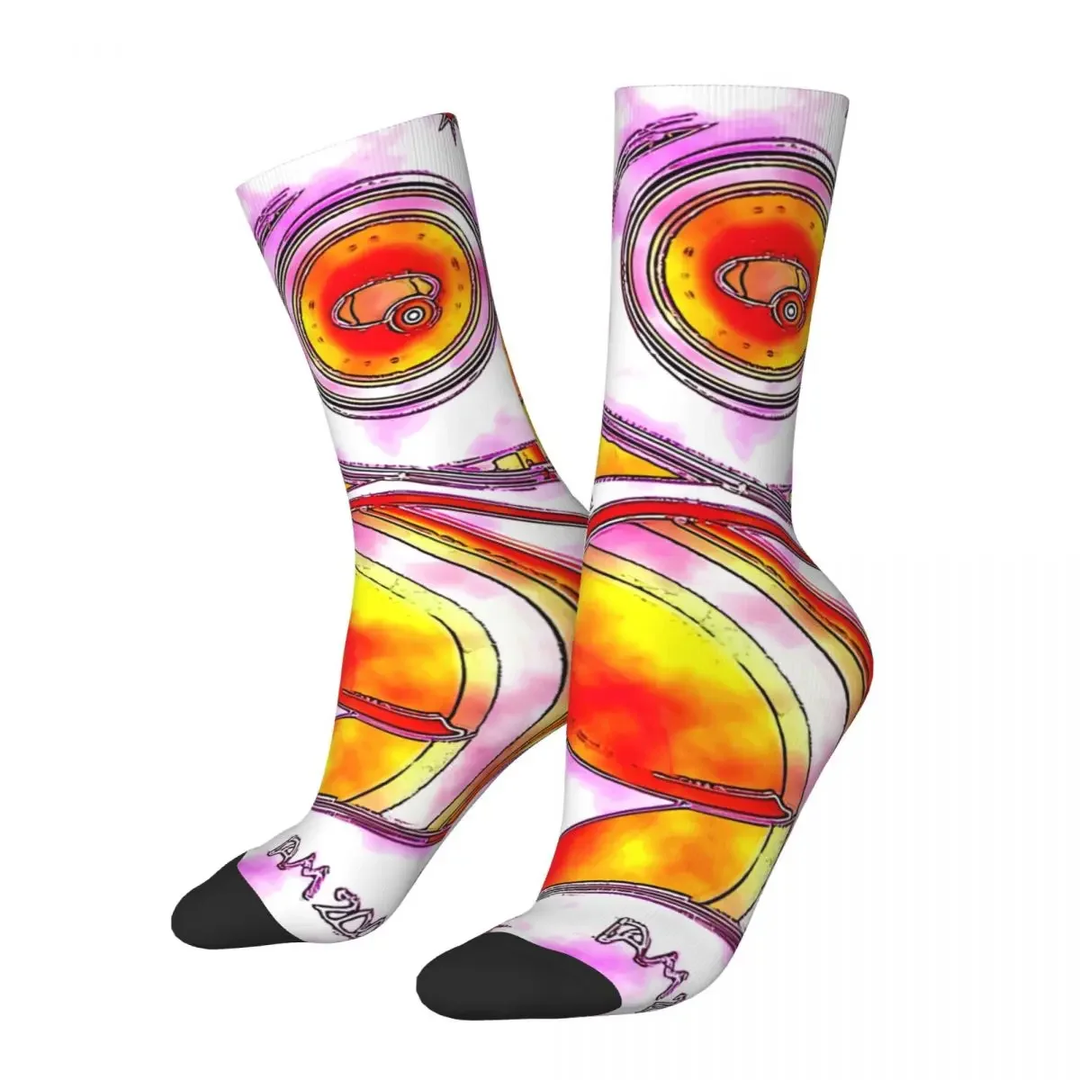 Retro COSMIC MOTION - FLAME Men's compression Socks Unisex Street Style Pattern Printed Novelty Crew Sock