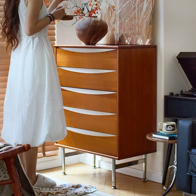 retro solid wood chest, bedroom bedside chest, living room wall medieval locker, standing cabinet next to sofa