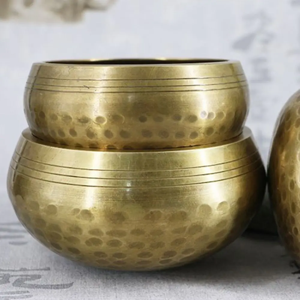 Nepal Tibetan Singing Bowl Set Multi-size Soft Cushion Meditation Chanting Bowl Buddha Wooden Striker Metal Sound Bowl Yoga