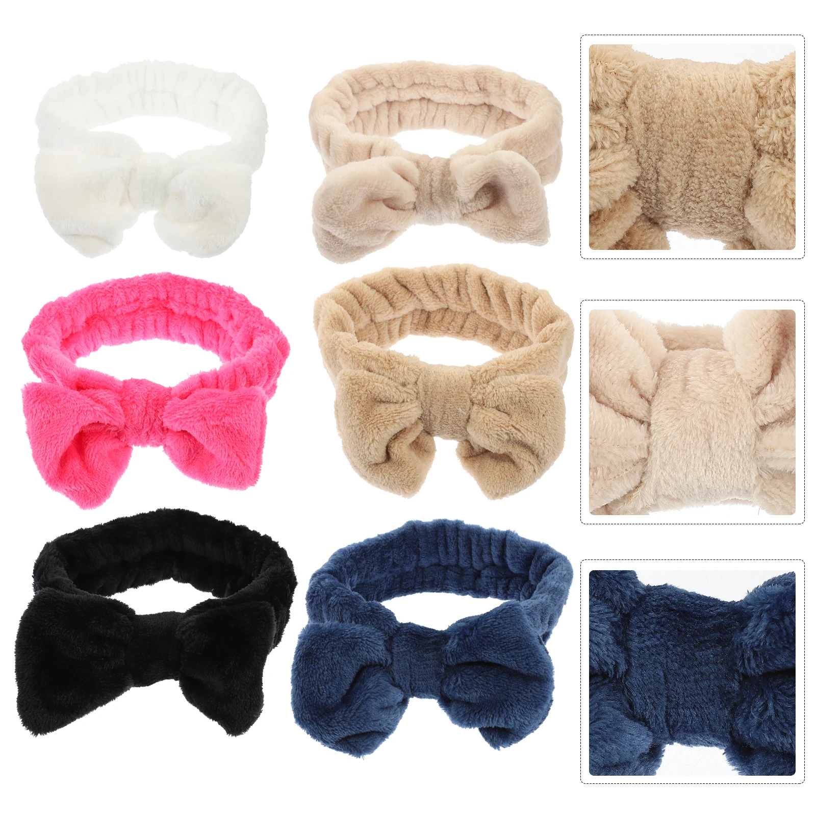 

6pcs Makeup Headbands Face Washing Coral Fleece Hairbands For Women Girls Skin Care Bath Spa Headband Elastic Soft Hair Band
