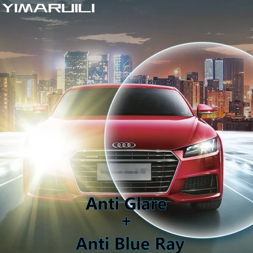 YIMARUILI 1,56 1,61 1,67 1,74 HD CR39 lente asférica antirreflectante y antiarañazos lente de conducción antideslumbrante con luz azul UV400