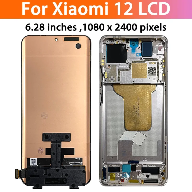 Xiaomi 12 12X 2201123G iรงin AMOLED LCD ekran paneli cam dokunmatik ekran Digitizer iรงin Xiaomi mi 12 12X 2112123AC ekran
