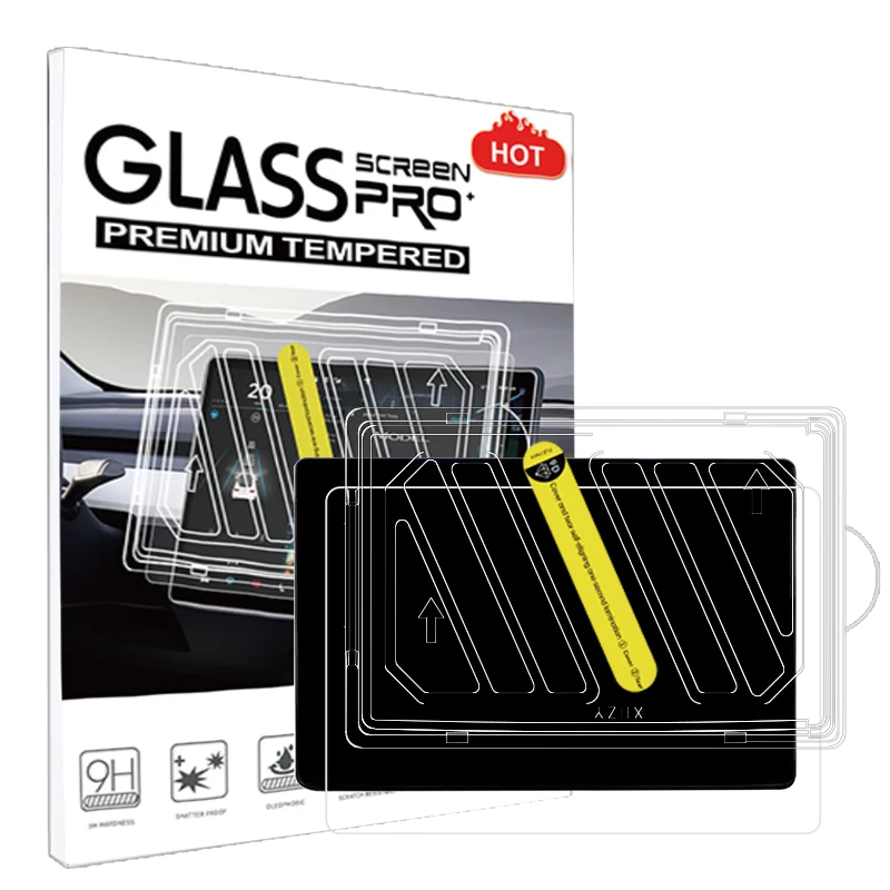 1pc vetro temperato navigazione per Auto Touch Screen Fingerprin Film per Tesla Model 3/Y HD Screen Protector con strumento di allineamento