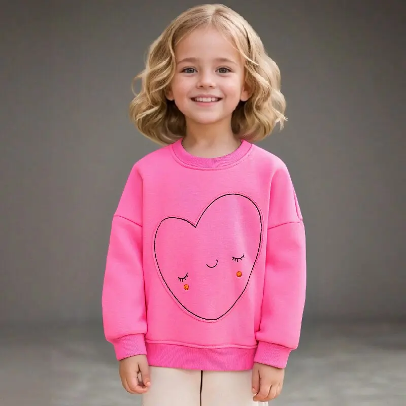 

Little maven Autumn Cute Children's Clothing Love Smile Girls Sweatshirt Kids Costumes Smiling Face Baby Girls Princess Tops