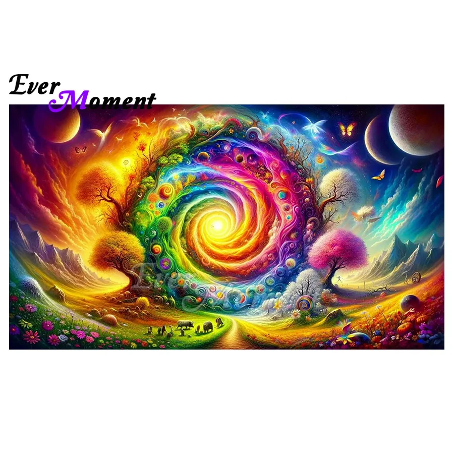 

Ever Moment 5D Diamond Painting Natural Landscape Animals Trees Mountains Modern Craft Decor For Home ASF2925