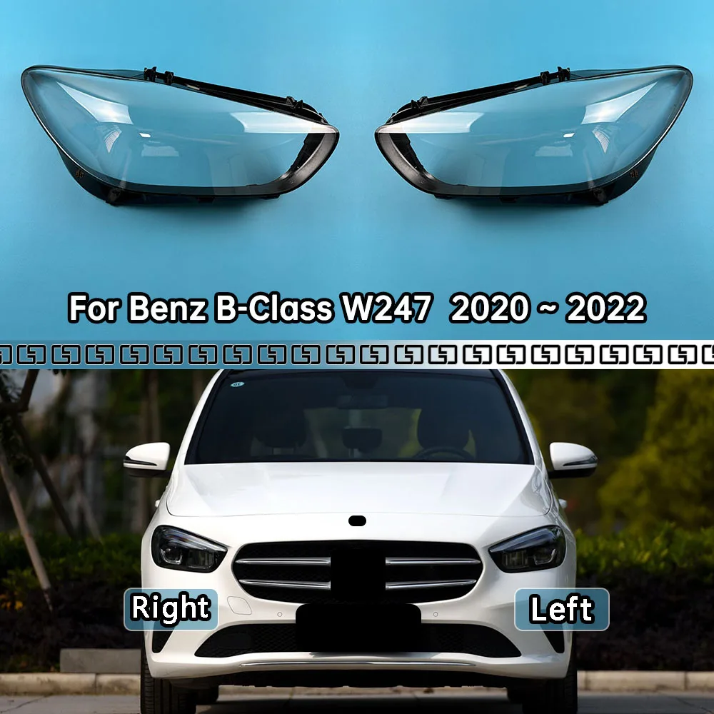 

For Mercedes-Benz B-Class W247 B180 B200 B260 2020 2021 2022 Car Front Headlight Lens Cover Auto Case Headlamp Glass Lampshade