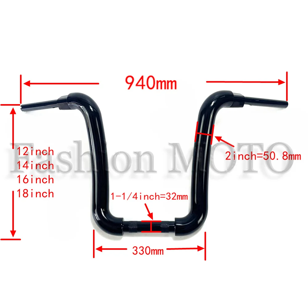 Motorcycle 2 inch Ape Handlebars to 1-1/4 inch bar 32mm for Harley Soft tail Fat Boy Breakout Road King Custom Handlebar